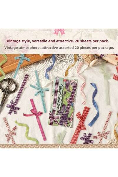 SF SCRAPBOOK KIRTASİYE Set de autocolante cu panglică, 20 de bucăți, bandă cu...