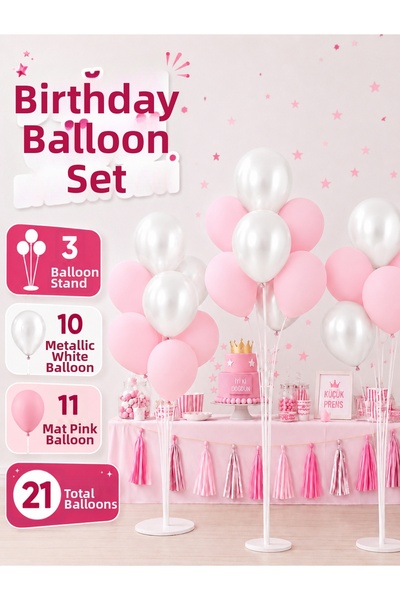 GenelTedarik 21 Balloons Birthday, Celebration, Party Balloon Set - 3 Balloon...