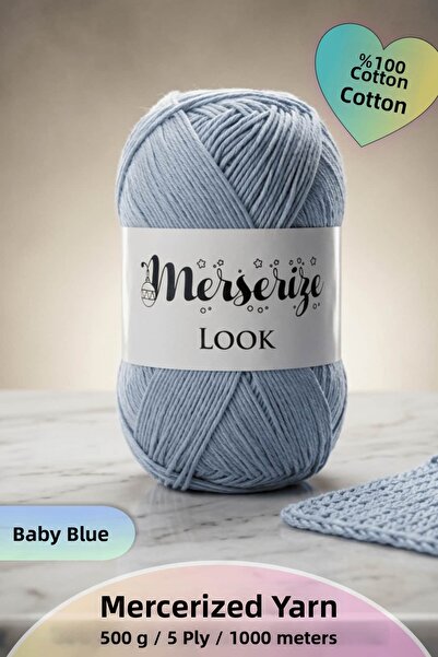 Dantelux Mercerized Knitting Yarn (5 Skeins / 500 Grams / 1000 Meters) 100% C...