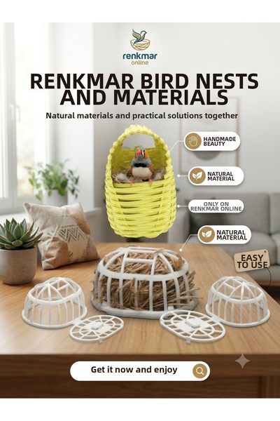 renkmar Wicker Nest 3 Pieces Nest Rope 3 Pieces Canary Fincaner Indian Nighti...