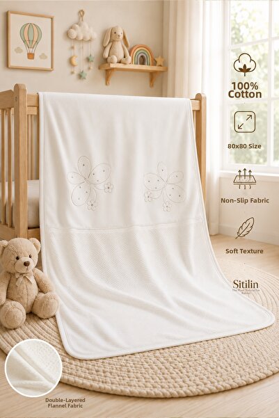 Sitilin Baby Girl and Boy Double Layer 100% Cotton Natural Combed Cotton Blan...