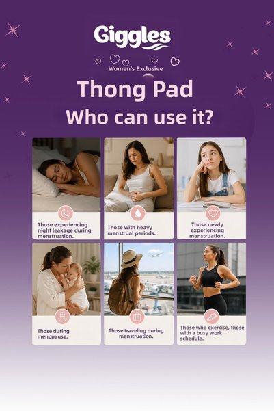 giggles Panty Pad (Menstrual Night Panties) Waist Size 52-100 cm Standard Size 3 Packs 12 Pieces