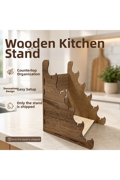 Renkli Dükkan2 Wooden Kitchen Organizer Stand Countertop Organizer Shelf