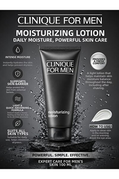 Clinique For Men 100 ml - Intensive Moisturizer for Men's Skin - Care Lotion ...