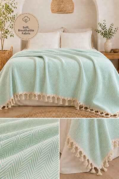 VERONİCA LİNE Cotton Multi-Purpose Pique 220X240 Double Bedspread Sofa Cover ...