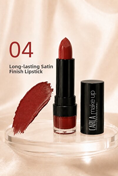 Carla Professional Make Up Long-Lasting Satin Finish Incape Lipstick No:04