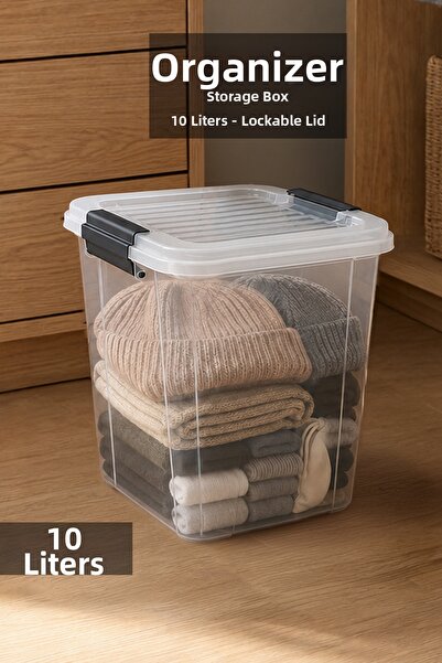 Meleni Home Organizator pentru dulap - Cutie de depozitare cu capac de blocar...
