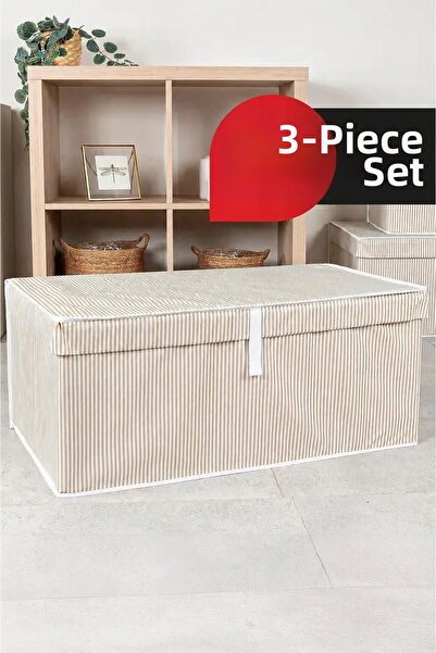 Tex Republic صندوق متعدد الأغراض بني اللون مع غطاء من 3 قطع ميجابلوس 70x40x30 سم
