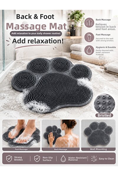 Mode Cool Silicone Foot & Back Massage Mat with Suction Cups |   Foot Cleanin...