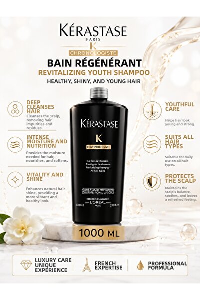 Kerastase شامبو كرونولوجيست باين ريجينيرانت للعناية بالشعر، ترطيب مكثف، تغذية...
