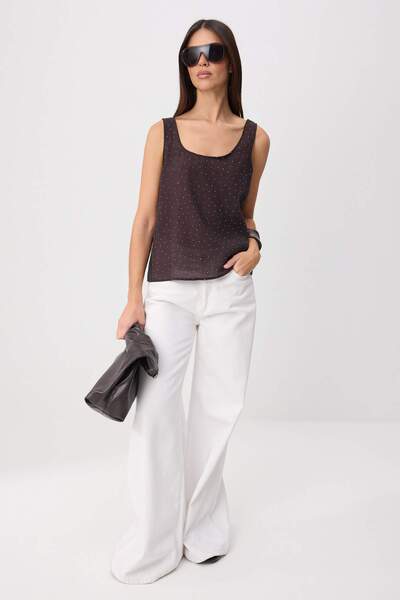 Trendyol Kollektion Braune Steinbluse TWOSS26BZ00859