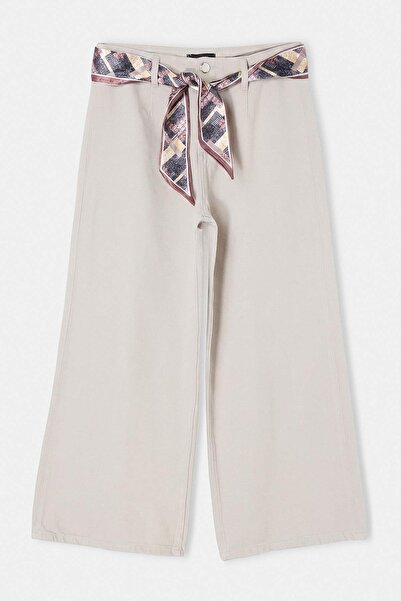 Trendyol Collection Mint Dumped Low Waist Culotte Jeans with Shawl Detail Two...