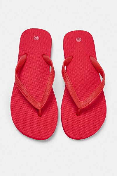 TRENDYOL SHOES Red Thong Flip-Flops