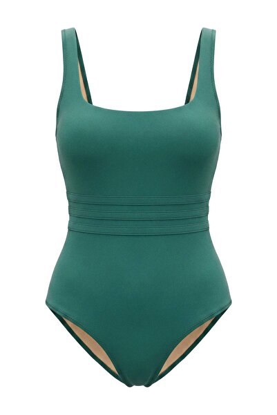 Trendyol Collection Emerald Green Coated Regular Chlorine & Water Resistant L...