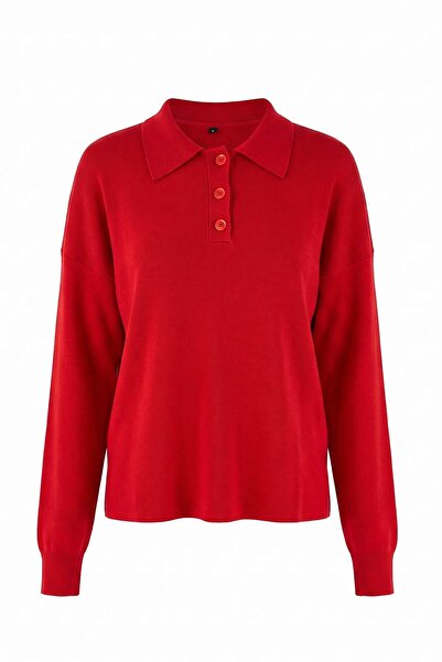 Trendyol Collection Wardrobe Essentials Red*002 Premium/Special Yarn Polo Col...