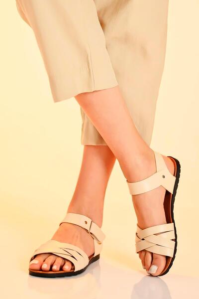 Beyond Γυναικεία Μπεζ Δερμάτινα Σανδάλια Byndcgl01