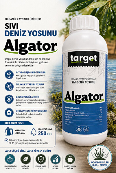 Target Tarım 🌊 Algator Sıvı Deniz Yosunu – Bitki Geliştirici & Stres Azaltıcı