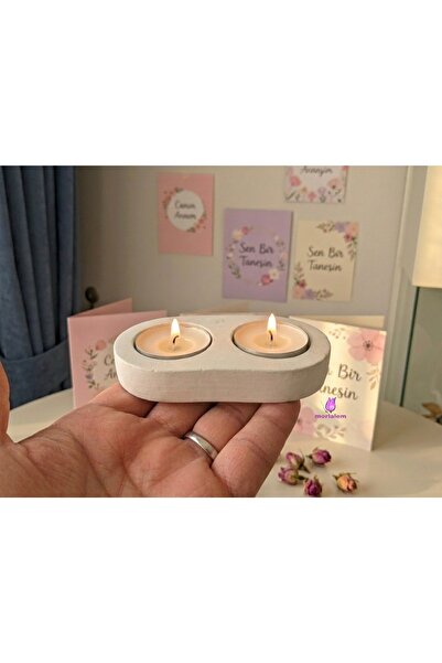 morlalem m 10cm 2'li Ikili Tealight Mumluk Silikon Kalıp K-1215, Polyester Çi...