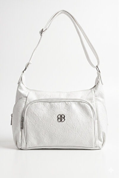 H&D COLLECTİON Λευκή μαλακή δερμάτινη γυναικεία τσάντα ταχυδρόμου πολλαπλών θ...