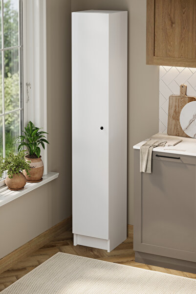 Bofigo Kapaklı 5 Bölmeli Çok Amaçlı Dolap Çok Amaçlı Mutfak Dolabı Banyo Dolabı Buket Beyaz
