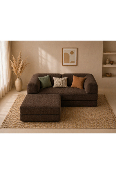 DECHOME 180X180 Köşe Takımı | Modern Fitilli Kadife | Köşe Koltuk | Modüler K...