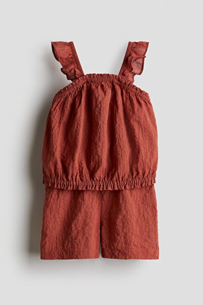H&M 2 Parçalı Pamuklu Krinkle Set