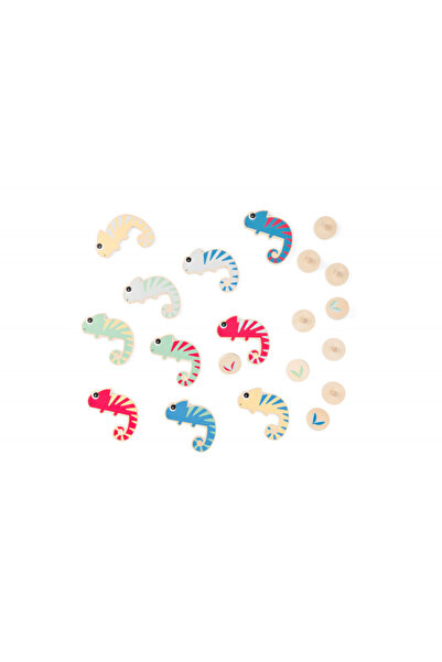 BS Toys Vanatoarea de culori a cameleonului, joc de memorie pentru copii,