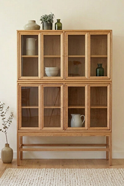 Latanwood Brass Ahşap Büfe & Kitaplık