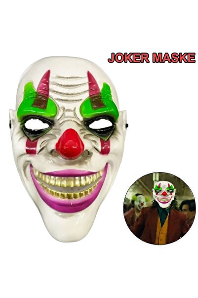 Go İthalat Delirten Gülüş Psychopath Clown Themed Joker Mask (5343)
