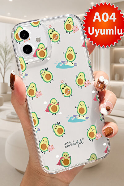 3GEN CASE Samsung Galaxy A04 Uyumlu Lüx Desenli Şeffaf Silikon Kılıf