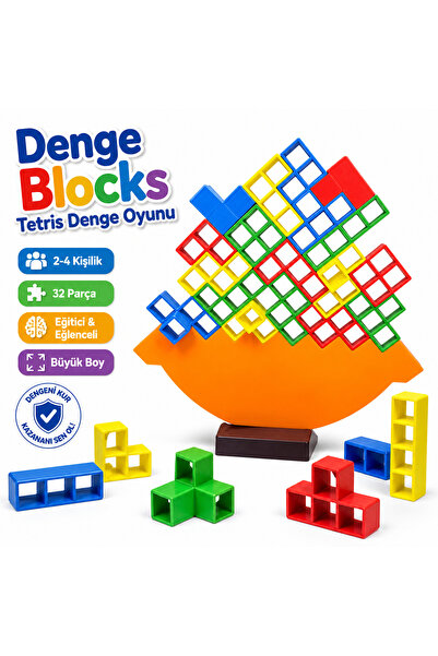 antiola Denge Blocks Tetris Denge Oyunu 2-4 Kişilik Eğlenceli, Eğitici, Büyük...