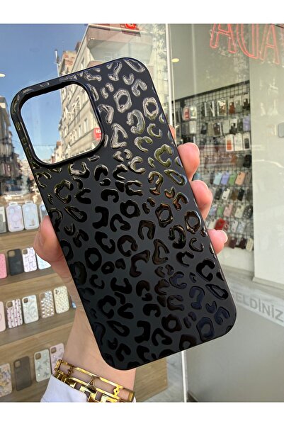 OVADA İphone 16 Pro Max Uyumlu Leopar Kabartmalı Silikon Telefon Kılıfı