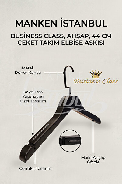 Manken İstanbul Clasa Business 5 bucăți 44 cm cârlig italian din lemn masiv p...