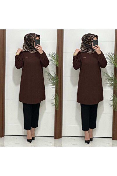 MODA ALMİRA 1919  K 50 KAHVERENGİ SAHRA TUNİK