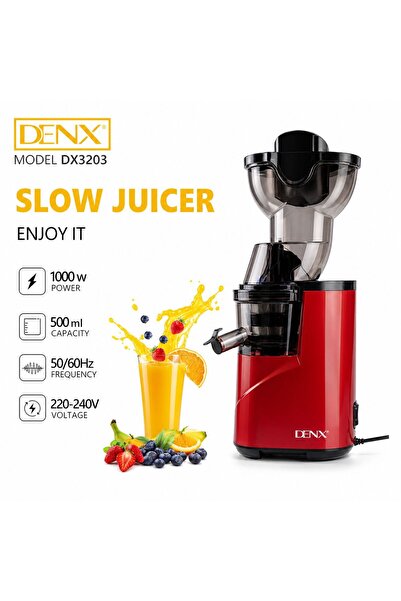 Denx عصارة كهربائية DX3203، عصارة فواكه باردة، معالج خضراوات، بطيء المضغ، 100...