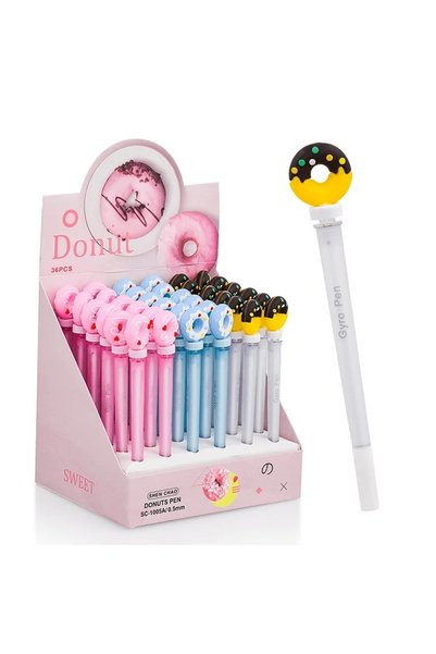 Mikro Donut Oynar Başlıklı Jel Tükenmez Kalem 0.5mm
