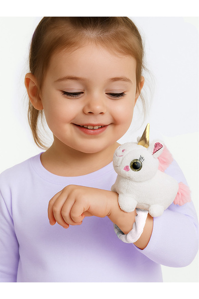 Molie Kız Çocuk Peluş Gri Unicorn Bileklik