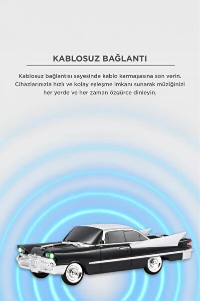 Torima Bluetooth Hoparlör Retro Klasik Araba Tasarımlı TWS 10W FM USB Speaker D86 Siyah