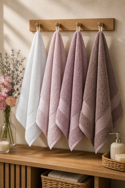 Erm Çarşı 4-Pack Softy Cotton Hand and Face Towels 50X85 cm |   Extra Soft Textured Dowry Set