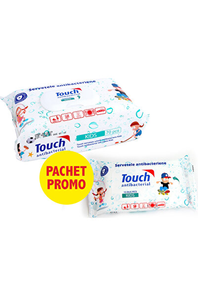 Touch Pachet de șervețele umede pentru copii, 70+15 buc.