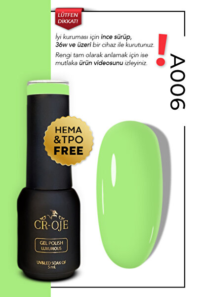 CROJE KALICI OJE Kalıcı Oje A006 - Yeşil (5 ML)