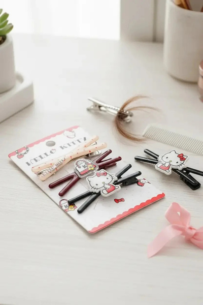 SANRIO Lisanslı Hello Kitty Saç Tokası Seti 3 Adet Renkli Ve Sevimli Aksesuar