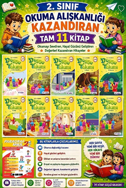 Ata Yayıncılık 2. Sınıf Okuma Alışkanlığı Kazandıran Okumayı Sevdiren Tam 11 ...