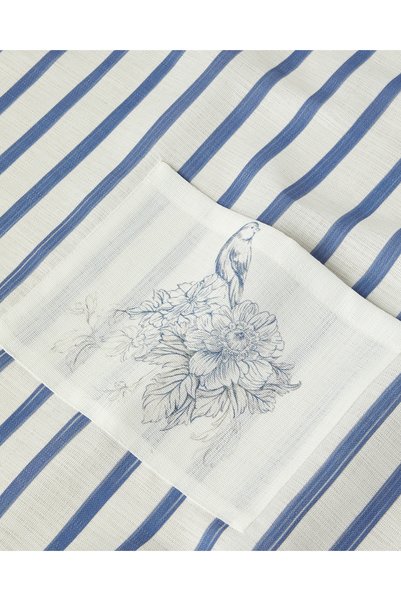 English Home Edenic Kitchen Apron 65X75 cm White - Navy Blue