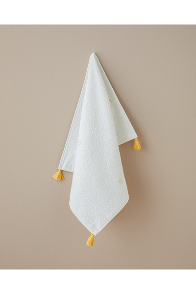 English Home Mini Daisy Cotton Embroidered Face Towel 50X80 cm Ecru