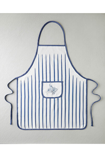 English Home Wingle Cotton Kitchen Apron 65X75 cm Navy Blue - Beige
