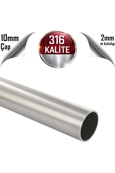 abcpaslanmaz Paslanmaz Çelik 316 Kalite Boru 10 X 2 Mm (1 METRE)