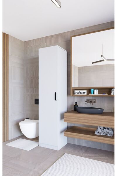 midoser Yaman Mat Beyaz Tek Kapaklı 4 Raflı Çok Amaçlı Mutfak Kiler Ve Banyo ...