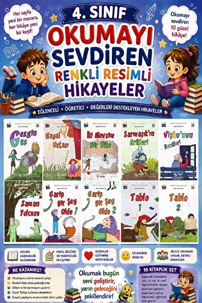 Üçgen Yayıncılık 4. Sınıf Okumayı Sevdiren Renkli Resimli Hikayeler 13 - 10 K...