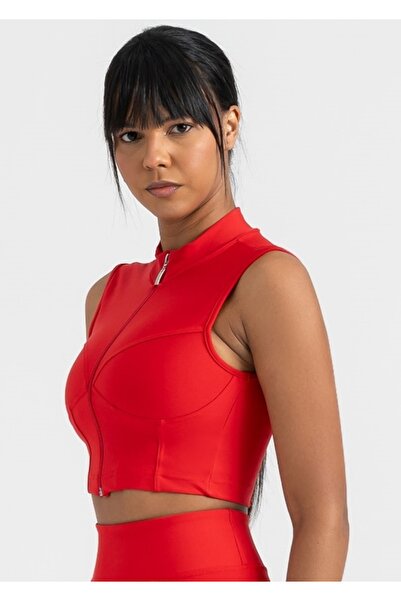 lismina Kırmızı Dikiş Modelli Sculpt Line Spor Büstiyer ( Sporcu Sütyeni )